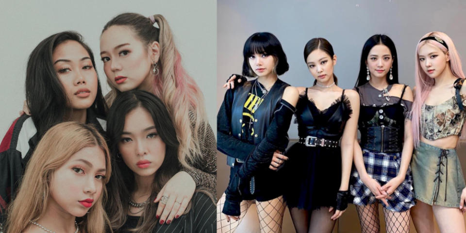 Dolla (left) has been plagued with accusations of being Blackpink copycats since their debut in March. — Pictures from Instagram/dolla.official and Instagram/blackpinkofficial