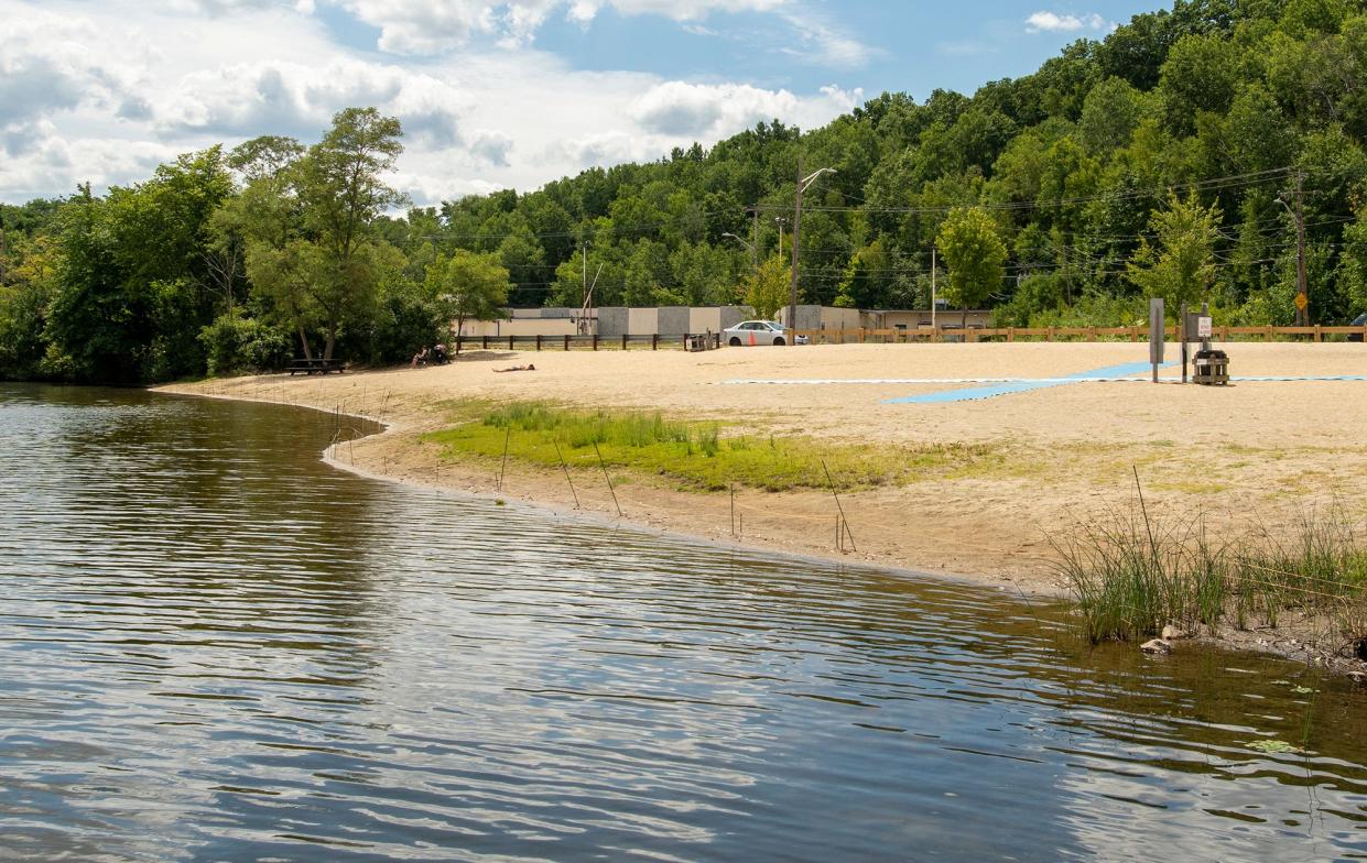 The swimming area at John J. Binienda Beach at Coes Pond in Worcester was closed Monday due to a lack of lifeguards, the city said.
