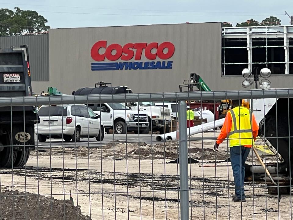 Construction continues on a Costco Wholesale store at One Daytona, across the street from Daytona International Speedway, on Nov. 21, 2023. The membership warehouse club store is slated to open on Feb. 22, 2024, along with a members-only Costo gas station.
(Credit: Clayton Park/News-Journal)