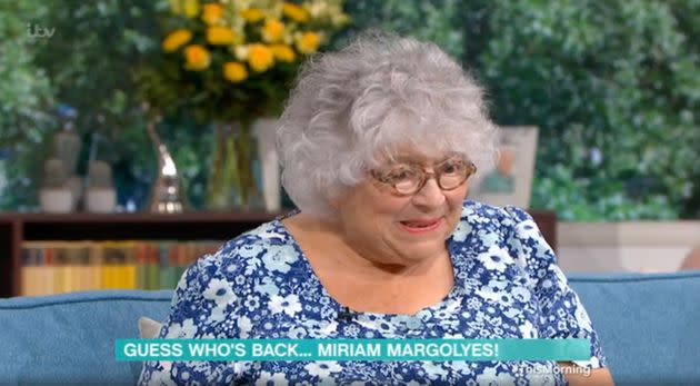 Miriam Margolyes quickly realised her mistake (Photo: ITV)