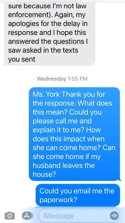 Text message evidence