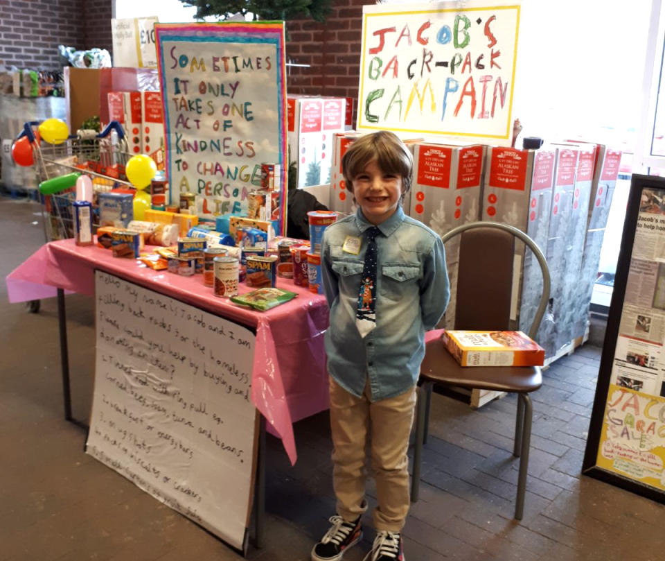 Eight-year-old Jacob is running garage sales to raise money for his campaign