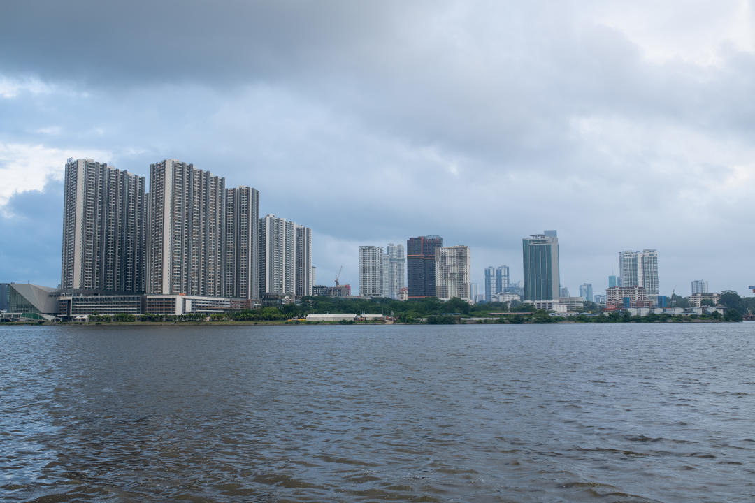 Downtown Johor Bahru skyline from Singapore. (Photo: Aparna Nori/Bloomberg)