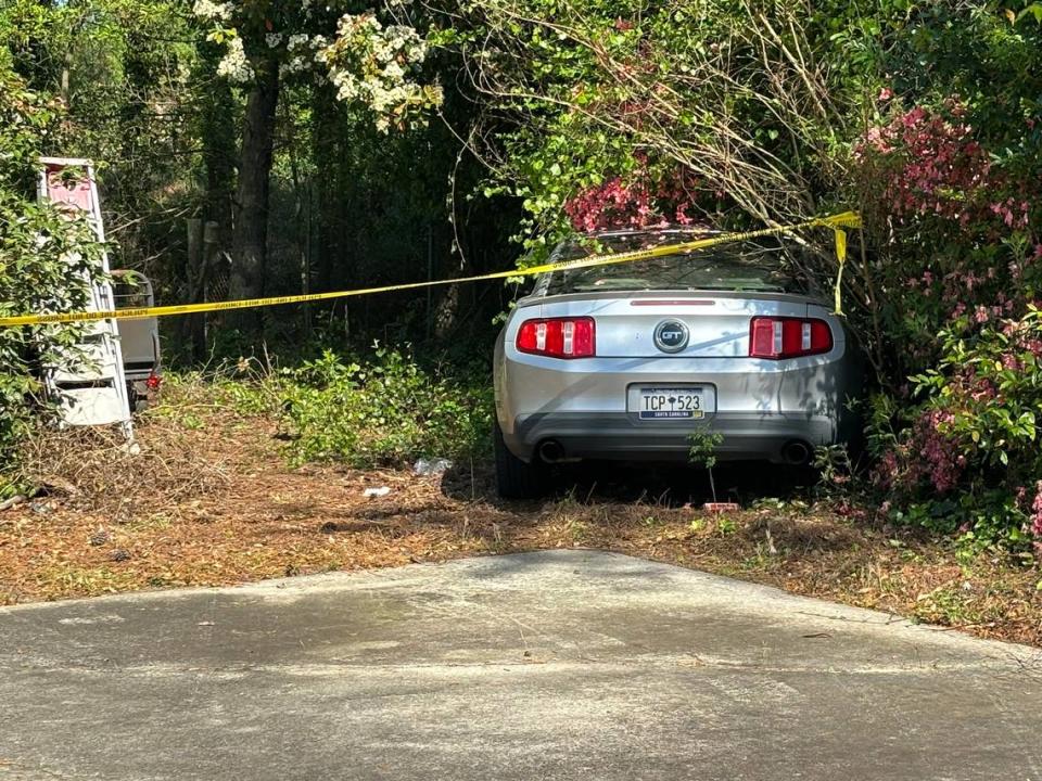 Police tape blocks off where a vehicle crashed following a chase, according to the Columbia Police Department. Columbia Police Department