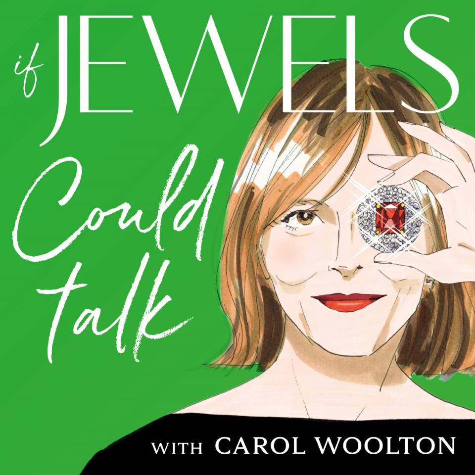 The image for Carol Woolton’s podcast “If Jewels Could Talk.”