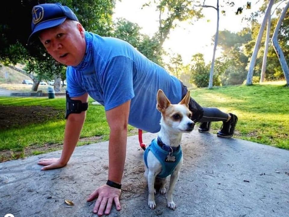 Jeff Palkevich and his dog Buttercup.