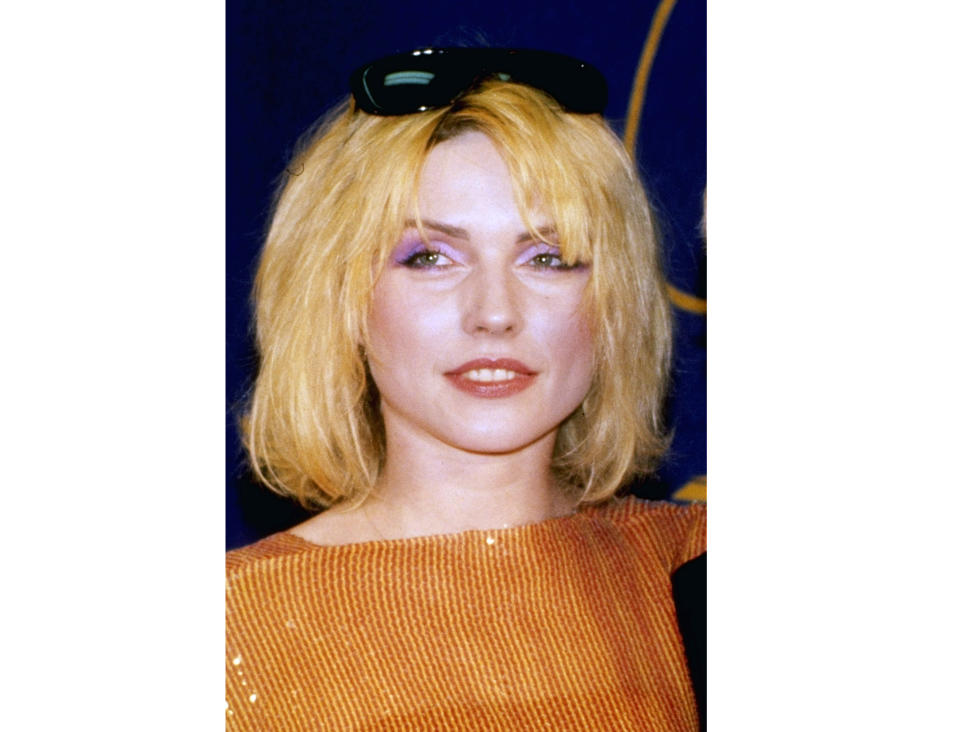 FILE - Deborah Harry, the lead singer of the New York punk band Blondie, appears at the 1980 Grammy Awards in Los Angeles on Feb. 27, 1980. The band is releasing a box set “Blondie: Against the Odds, 1974-1982,” with 124 tracks and 36 previously unissued recordings, demos, outtakes and Blondie’s initial six studio albums. (AP Photo, File)