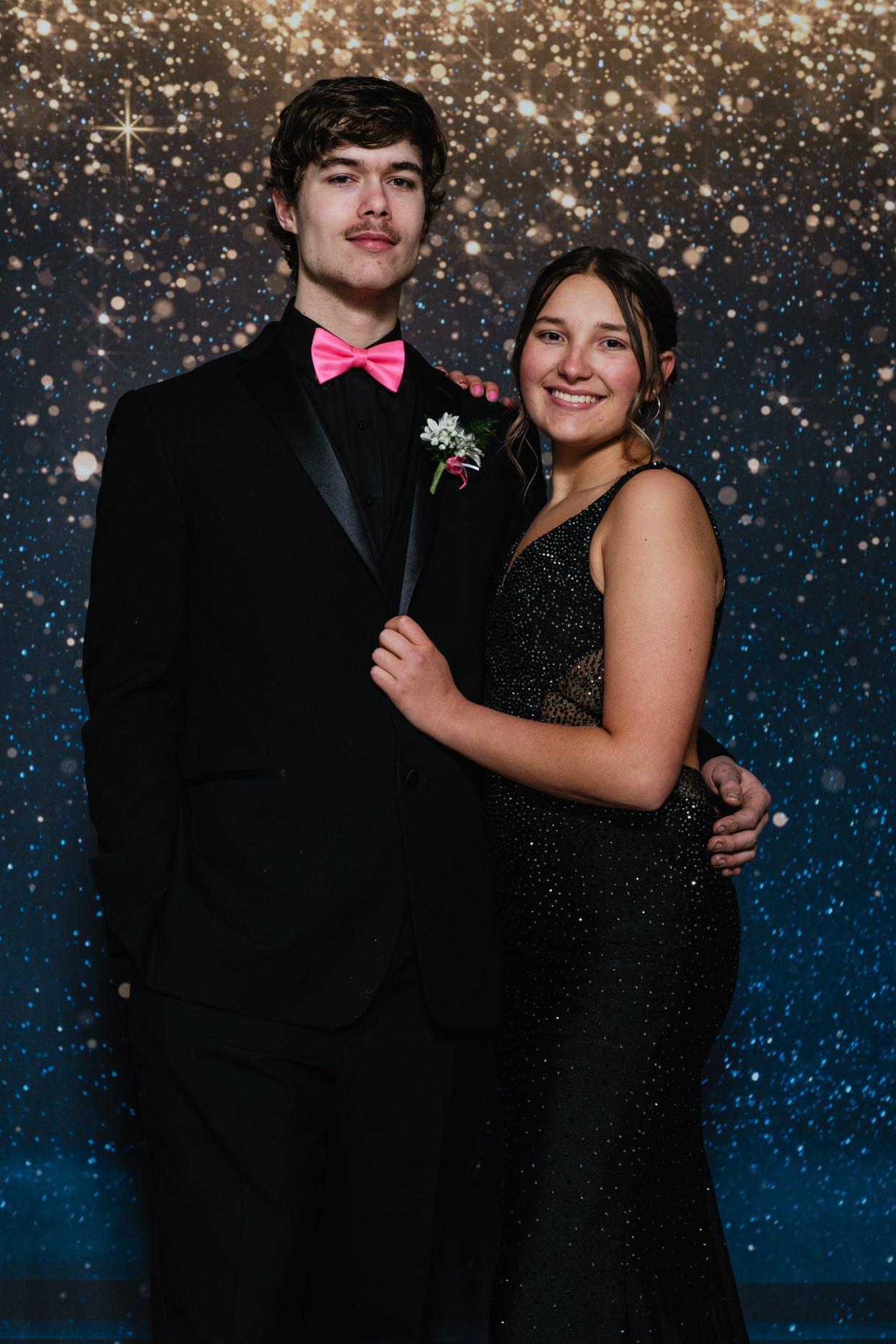 Natlie Holbrook with her date, Ben Haney, at Indian Valley's prom, Saturday, April 20 at the Kent State University Tuscarawas Performing Arts Center in New Philadelphia.