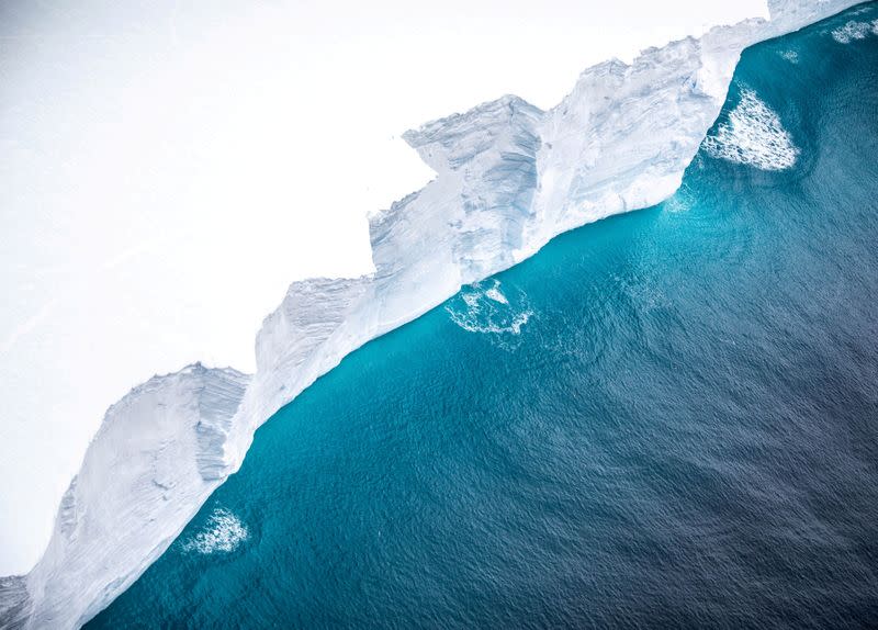 FILE PHOTO: View of the A-68A iceberg from a Royal Air Force reconnaissance plane near South George island