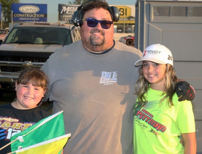 John Sternard, shown with daughters Cali Jo and Sophia Sternard, returns to promote weekly stock car racing at The Hill Raceway in Sturgeon Bay with a new partner, his cousin Adam Sternard.