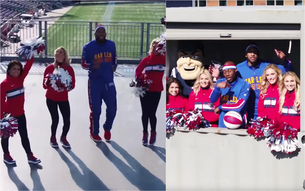 Los Harlem Globetrotters, en el Gillette Stadium de los Patriots. | Foto: Youtube