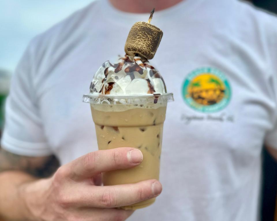 Seaside Bonfire specialty latte from Beach Bros Coffee in Daytona Beach.