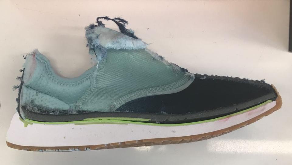 <p>Some of our styles are even sawed in half for evaluation, as pictured here. Along with testing out shoes, we seek input from outside footwear experts, including podiatrists, who provide us with insight about the best materials for supportive shoes and proper shoe construction. </p>