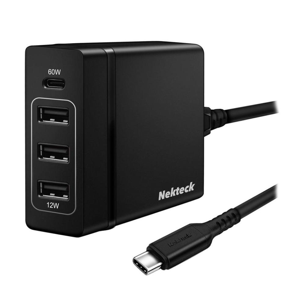 Nekteck 4-port 72W USB Wall Charger with Type-C 60W Power Delivery