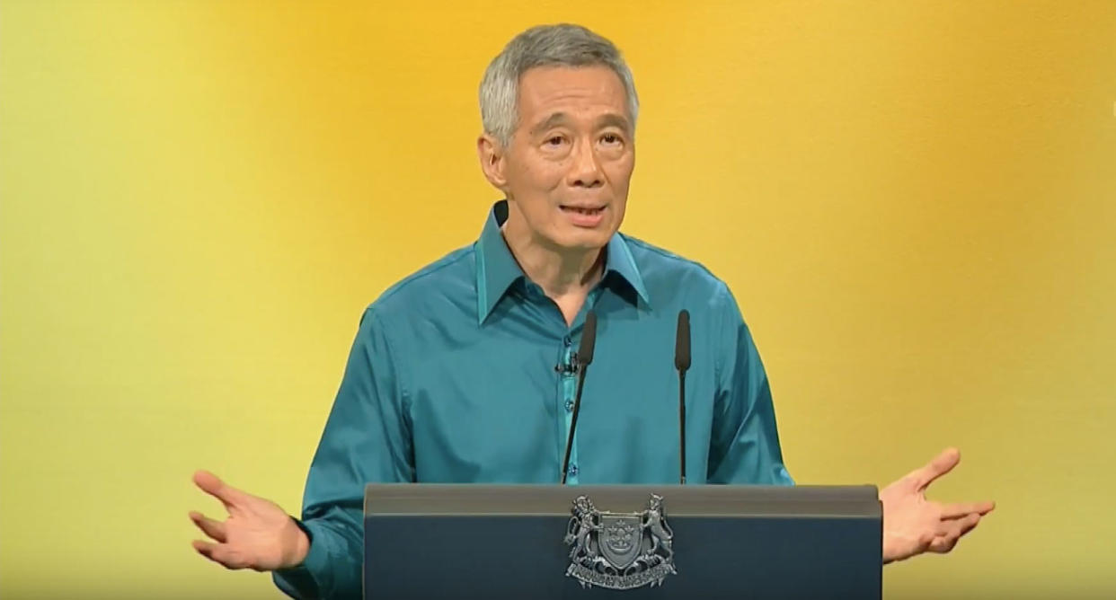 Singapore Prime Minister Lee Hsien Loong delivers National Day Rally speech on 19 August 2018 at ITE Central in Ang Mo Kio.