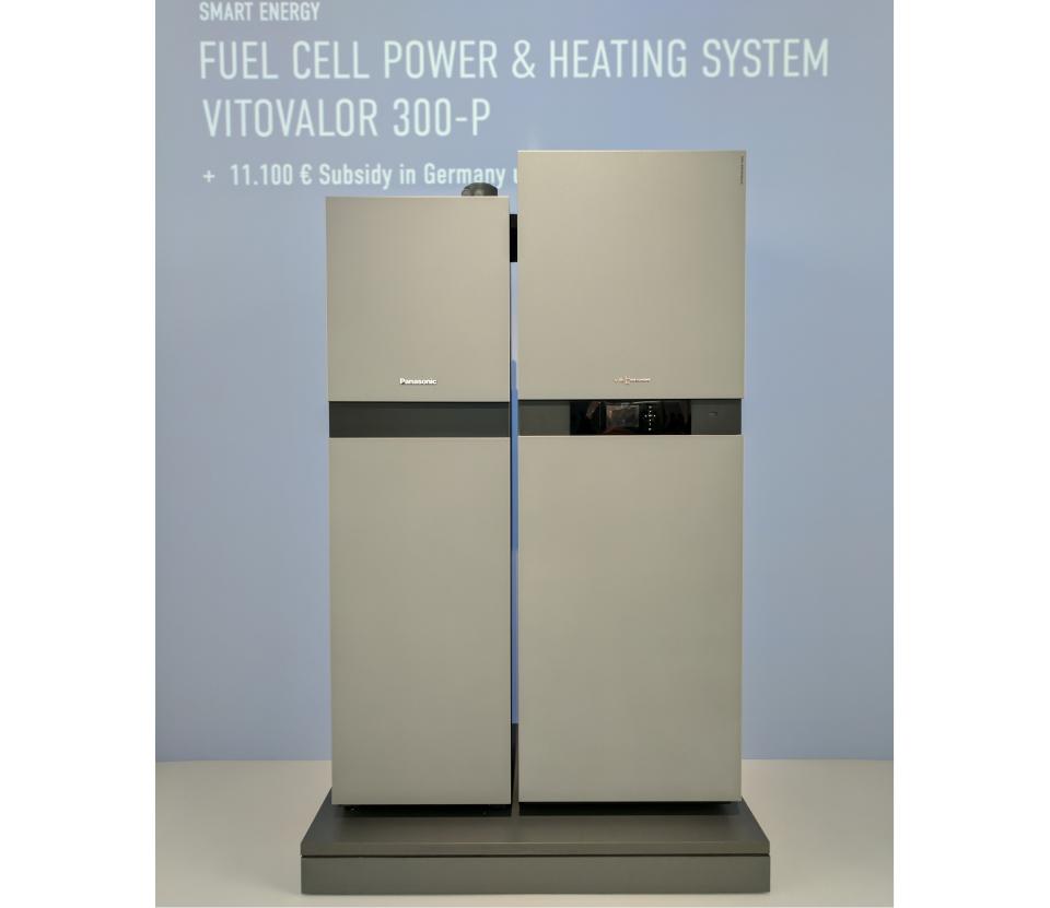 The Vitovalor 300-P is an in-home fuel cell that produces heat and electricity.
