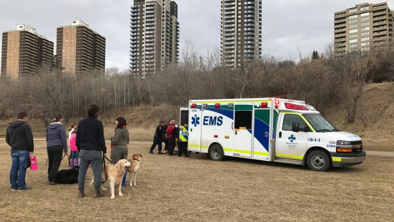 Edmonton woman rescued after going into the river to save her dog