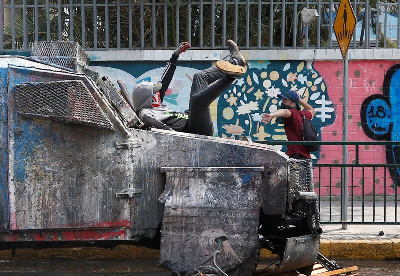 Protests against Chile's government in Valparaiso