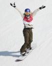 Snowboarding - Pyeongchang 2018 Winter Olympics - Women's Big Air Final Run 3 - Alpensia Ski Jumping Centre - Pyeongchang, South Korea - February 22, 2018 - Anna Gasser of Austria celebrates. REUTERS/Kim Hong-Ji
