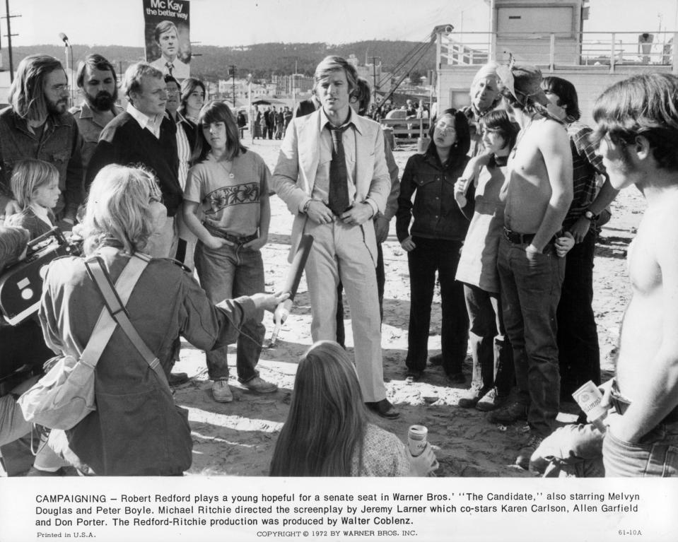 Robert Redford in a scene from the film "The Candidate" in 1972.