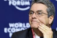 World Trade Organization, WTO, Director General Roberto Azevedo attends a news conference on the closing day of the 47th annual meeting of the World Economic Forum, WEF, in Davos, Switzerland, Friday, Jan. 20, 2017. (Laurent Gillieron/Keystone via AP)