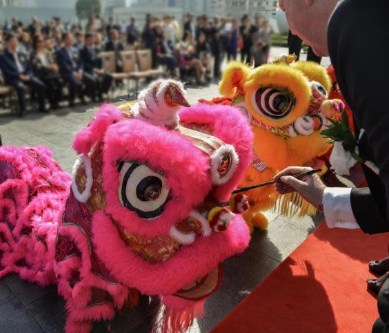 The lion dance is traditionally performed at Chinese New Year (Niccolo Hotel)