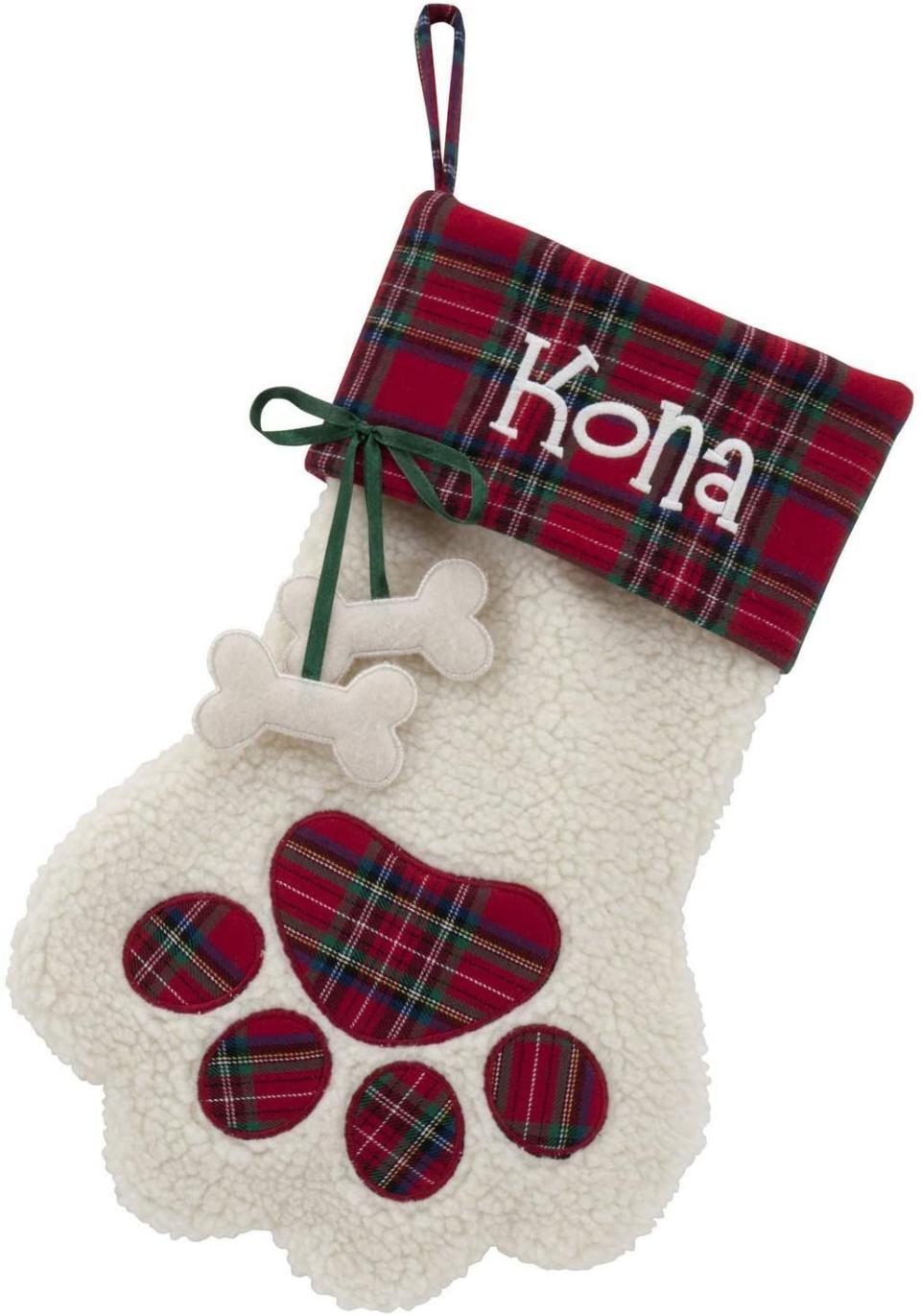 Sherpa and Plaid Stocking