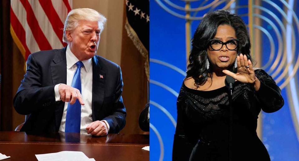 Oprah Winfrey y Donald Trump. Composición de Yahoo Finance con imágenes de AP.