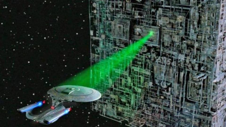 The Borg first encounter the Enterprise in Star Trek: TNG