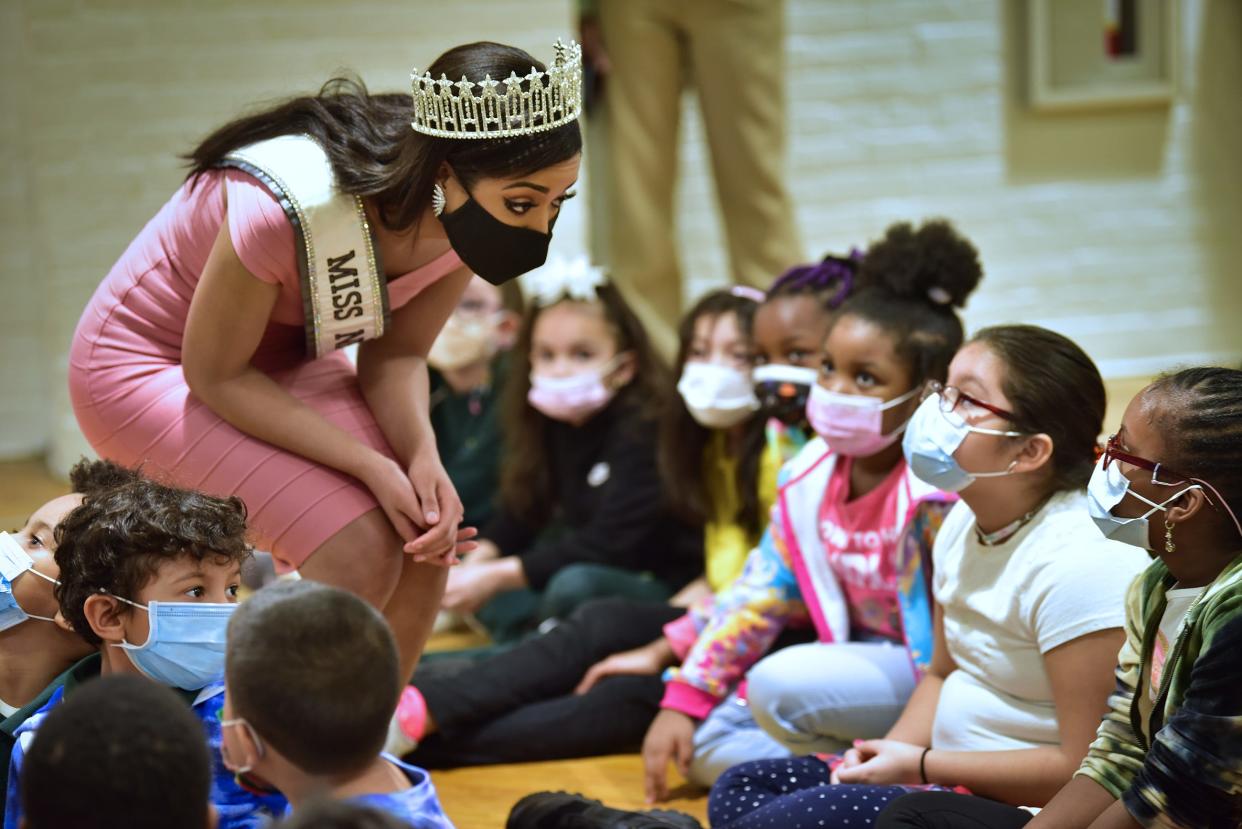 Celinda Ortega listens with students at Community Charter School of Paterson in a scene from a new documentary by Mitsu Yasukawa of NorthJersey.com.