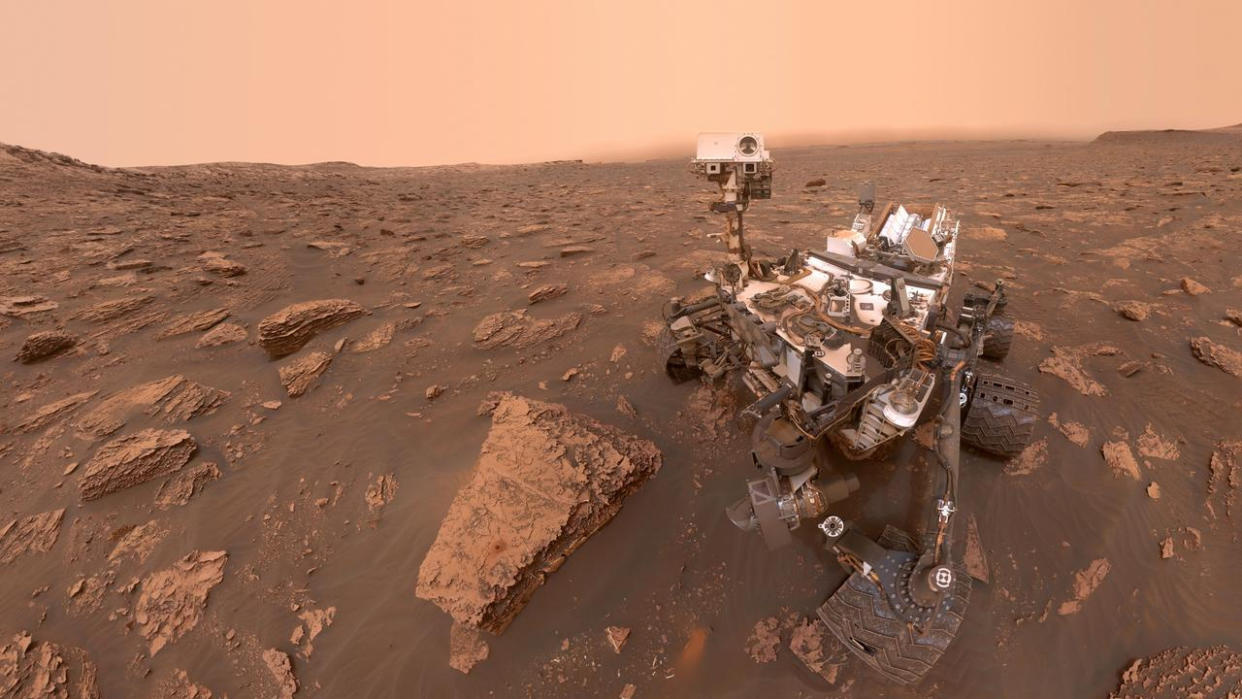  NASA's Curiosity rover took this selfie while inside Mars' Gale crater on June 15, 2018, which was the 2,082nd Martian day, or sol, of the rover's mission. 