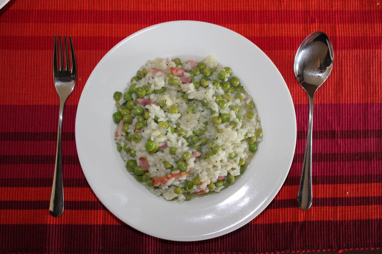 italian rice and spring peas