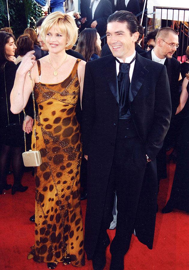 <p>Melanie Griffith in a tops '90s slip dress with Antonio Banderas as perfect accessory.</p>