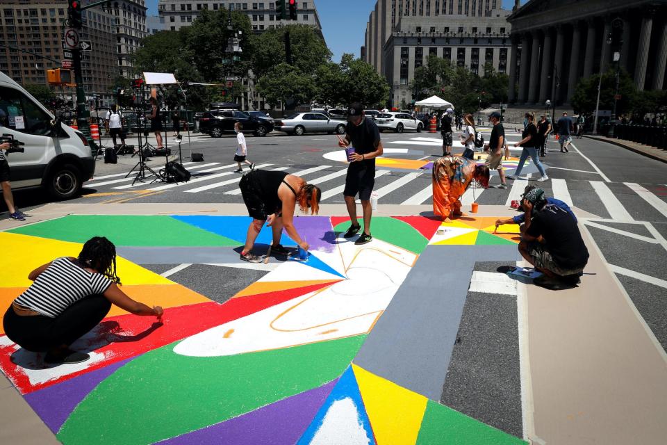 BLM mural being painted in NYC.JPG