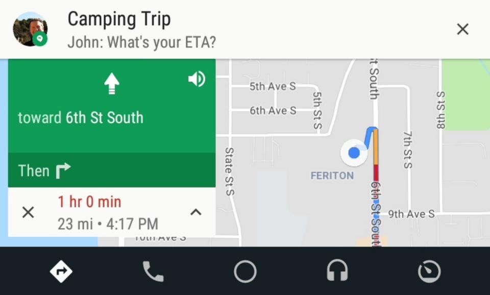 Message previews on Android Auto