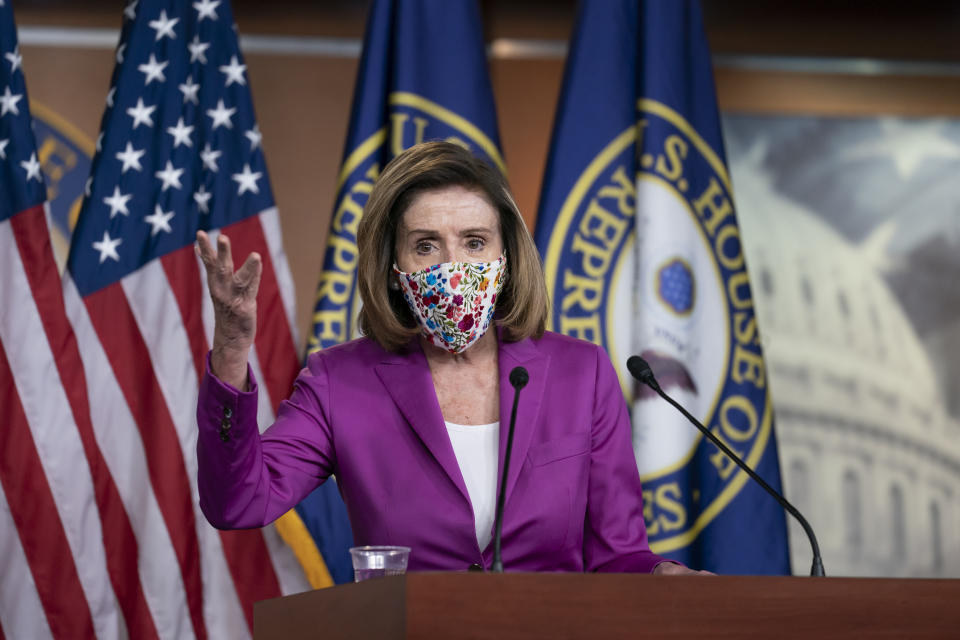 Speaker of the House Nancy Pelosi has shared plans to impeach Trump a second time following Wednesday's attack at the Capitol. (Photo: ASSOCIATED PRESS)