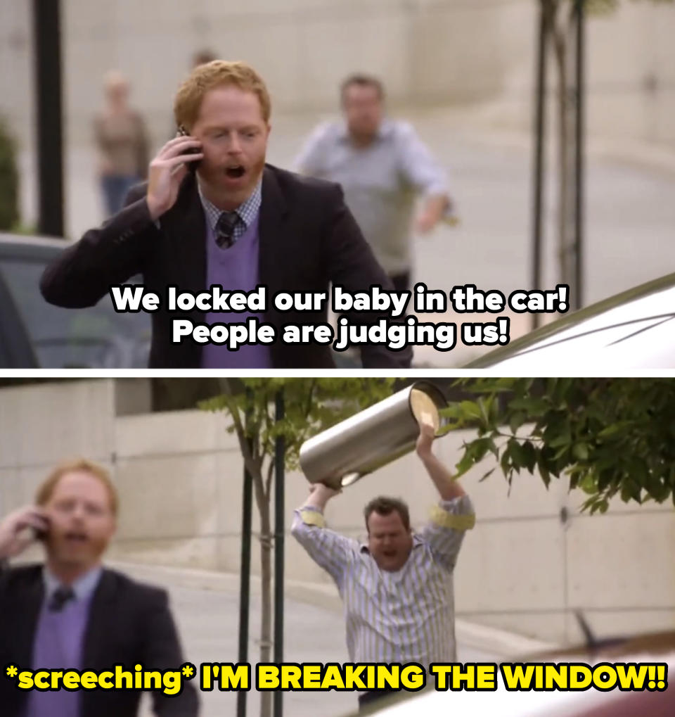 "I'm breaking the window!!"