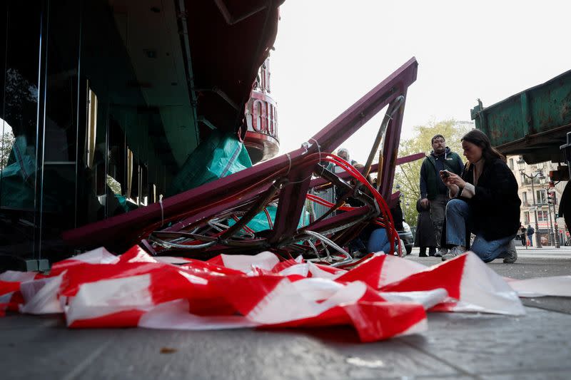 Sails of iconic Paris cabaret club Moulin Rouge fell off overnight