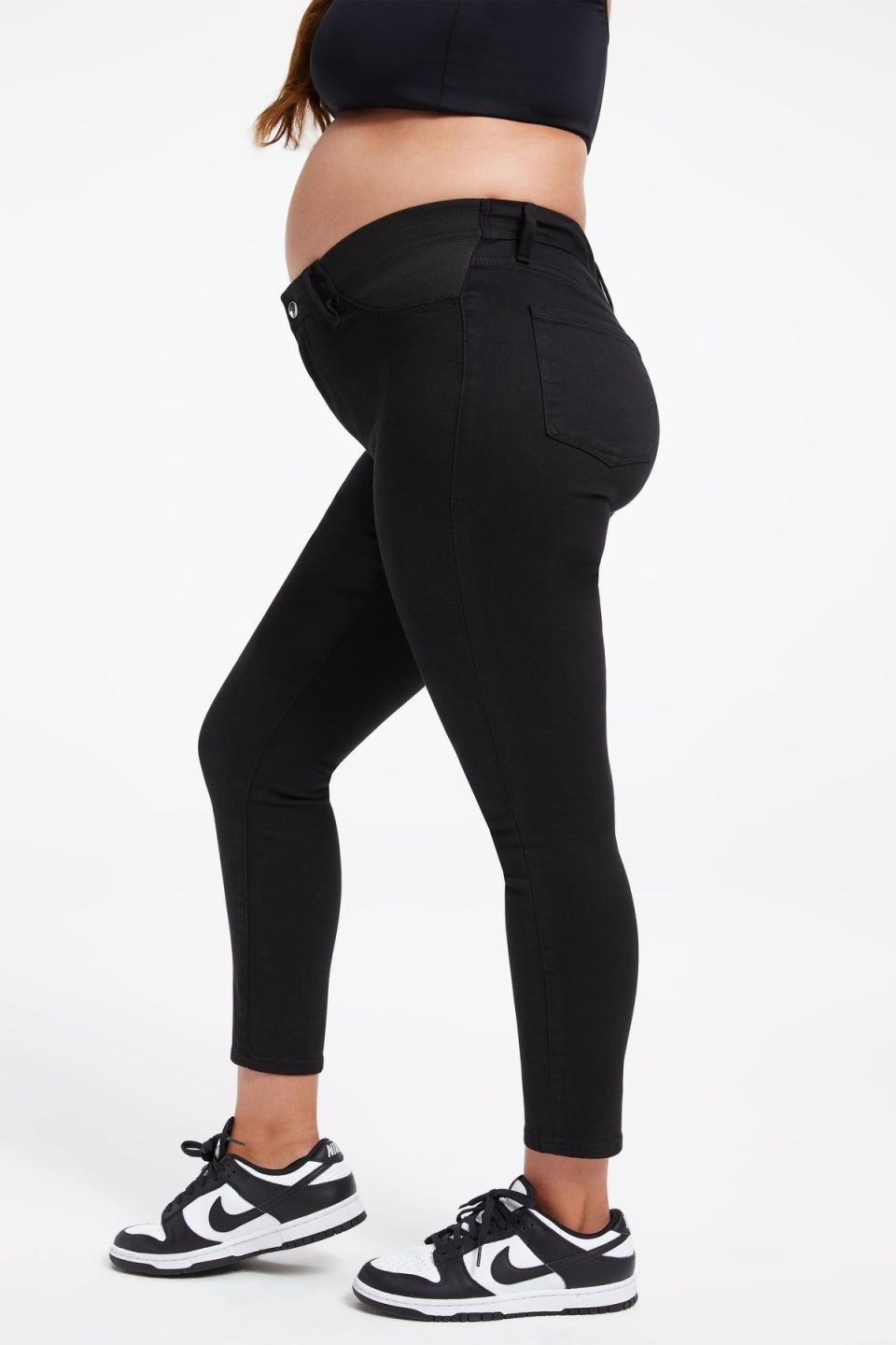 <p><a href="https://go.redirectingat.com?id=74968X1596630&url=https%3A%2F%2Fwww.goodamerican.com%2Fproducts%2Fgood-legs-crop-maternity-black001&sref=https%3A%2F%2Fwww.cosmopolitan.com%2Fstyle-beauty%2Ffashion%2Fa29776620%2Fbest-maternity-leggings%2F" rel="nofollow noopener" target="_blank" data-ylk="slk:Shop Now;elm:context_link;itc:0;sec:content-canvas" class="link ">Shop Now</a></p><p>Maternity Good Legs Cropped Jeans</p><p>goodamerican.com</p><p>$99.99</p>