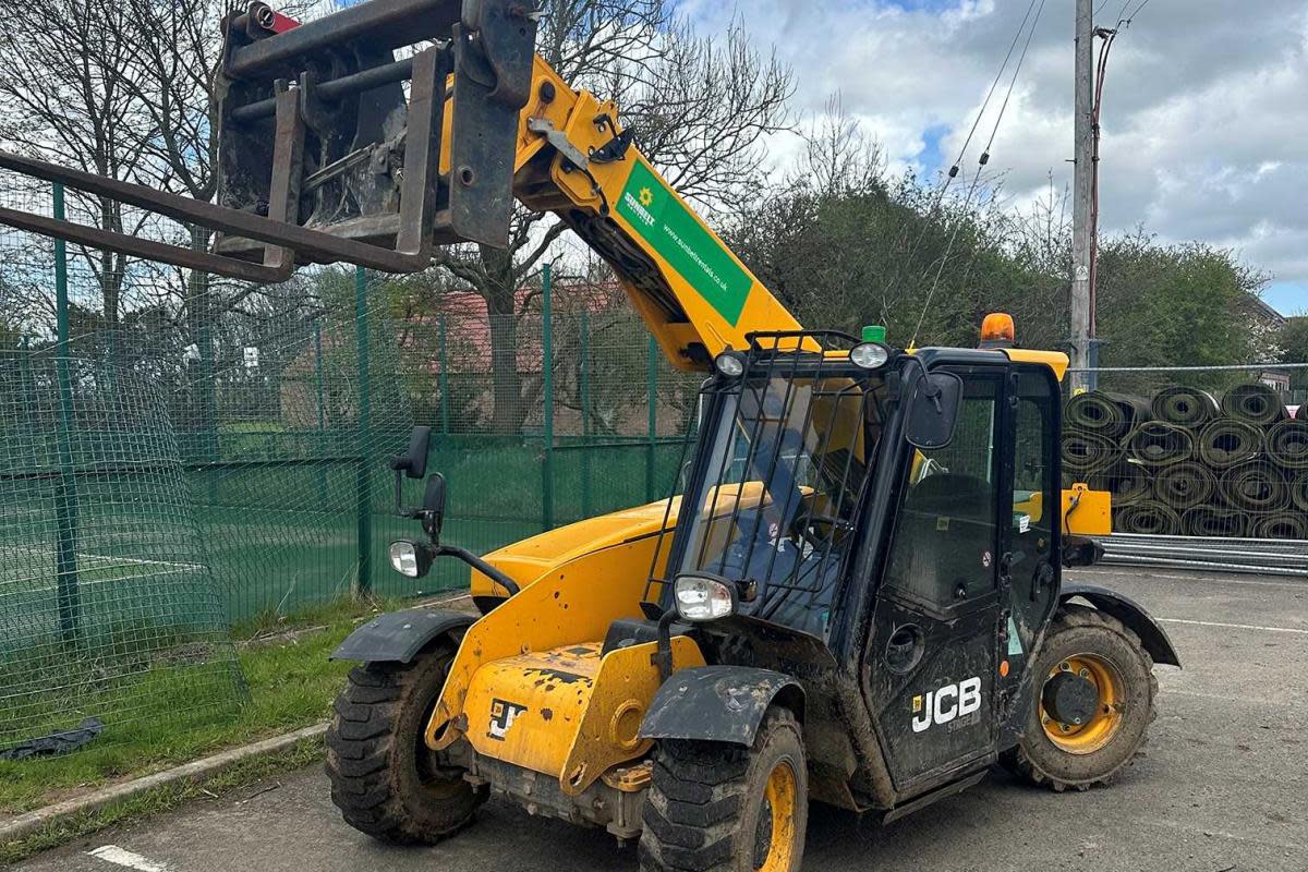 The JCB telehandler that was stolen from Stokesley Tennis Club <i>(Image: North Yorkshire Police)</i>