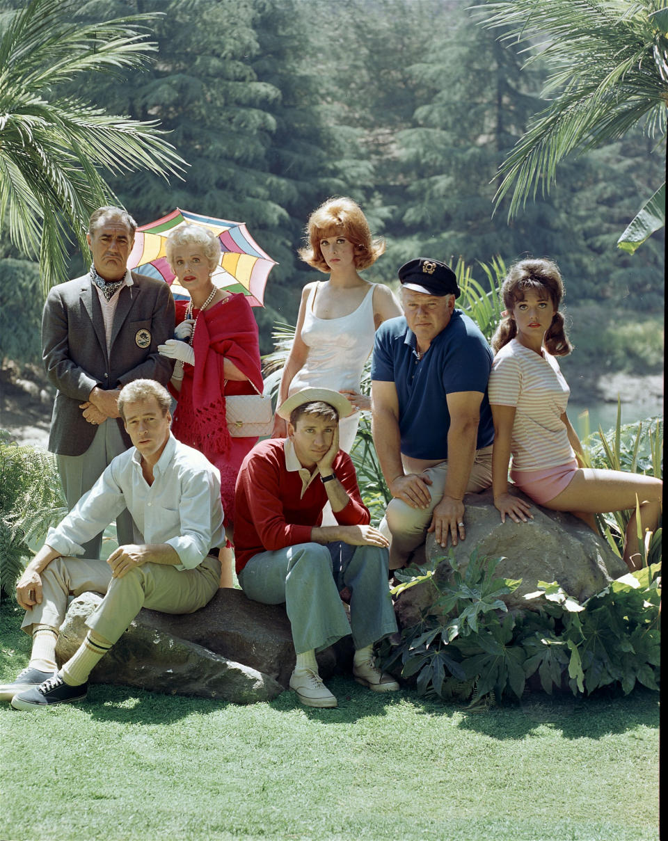 Wells, right, played one of the seven castaways on <em>Gilligan’s Island</em>. The other characters were a millionaire and his wife, a movie star, a professor, and the crew. (Photo: CBS Photo Archive/Getty Images)