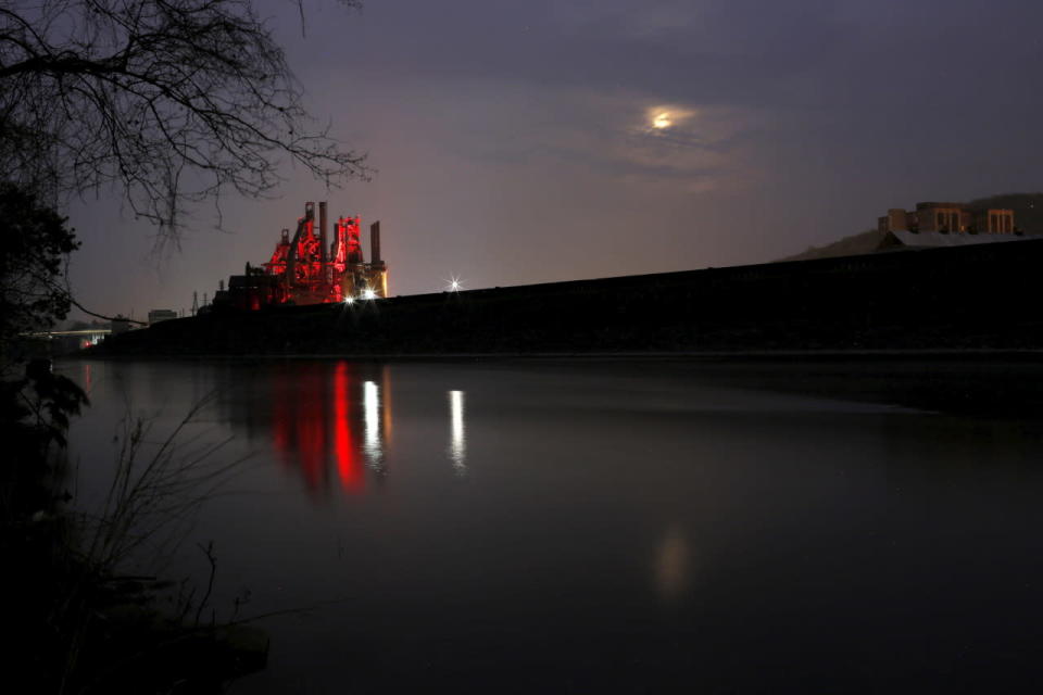 Bethlehem Steel mill at dusk