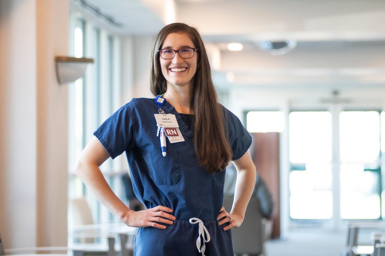Carly Krueger, a registered nurse in the emergency department at Aurora Health Care, was selected as a 2023 Nurse of the Year
