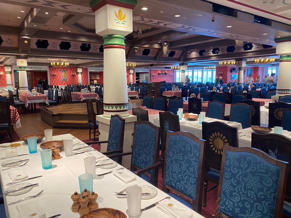 The "Frozen"-themed restaurant onboard the Disney Wish cruise ship.