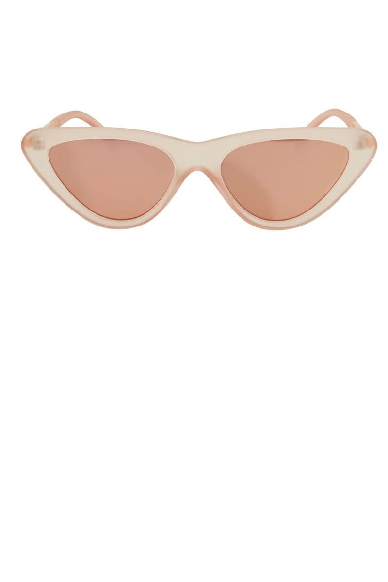 <p><strong>Topshop</strong> sunglasses, $38, topshop.com.</p><p><a rel="nofollow noopener" href="http://us.topshop.com/en/tsus/product/bags-accessories-1702229/sunglasses-70523/90s-pointy-polly-sunglasses-6568770?bi=20&ps=20" target="_blank" data-ylk="slk:SHOP;elm:context_link;itc:0;sec:content-canvas" class="link ">SHOP</a></p>