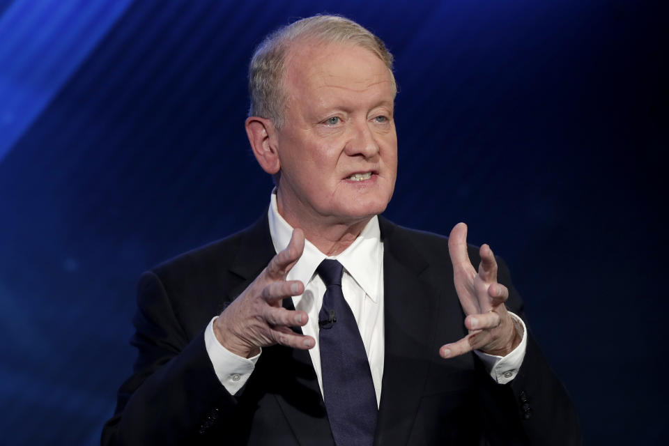 Republican candidate Leonard Lance speaks during a U.S. Congressional District 7 debate with Democratic candidate Tom Malinowski, Wednesday, Oct. 17, 2018, in Newark, N.J. (AP Photo/Julio Cortez)