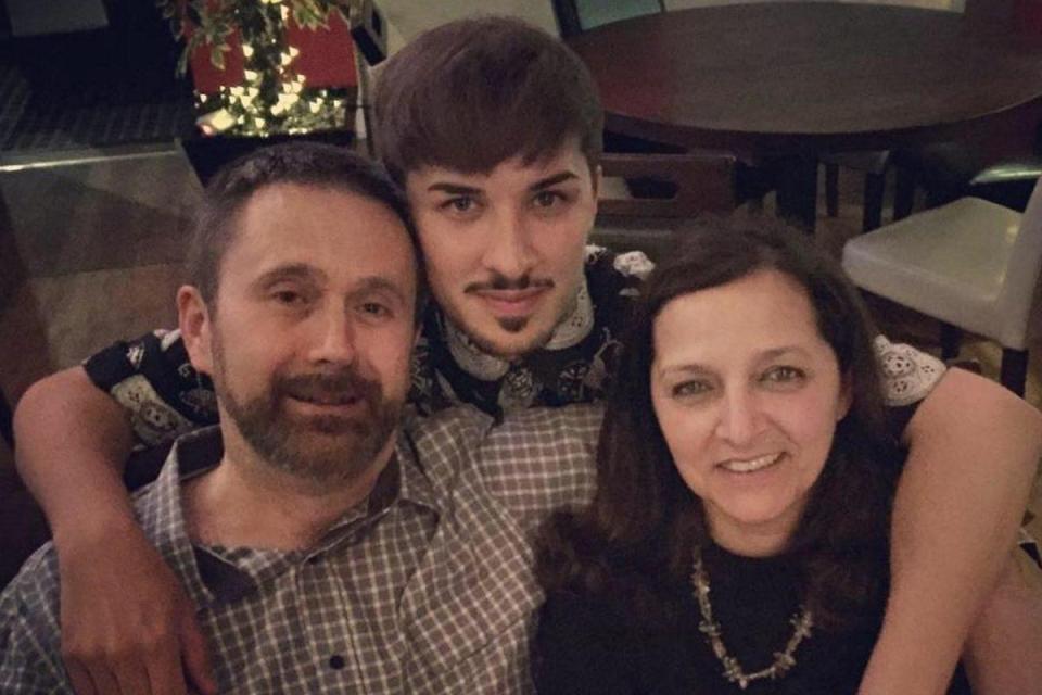 Manchester bombing victim Martyn Hett with mother Figen Murray and stepfather Stuart Murray