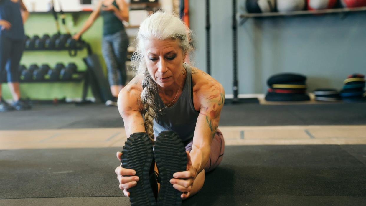 woman stretching