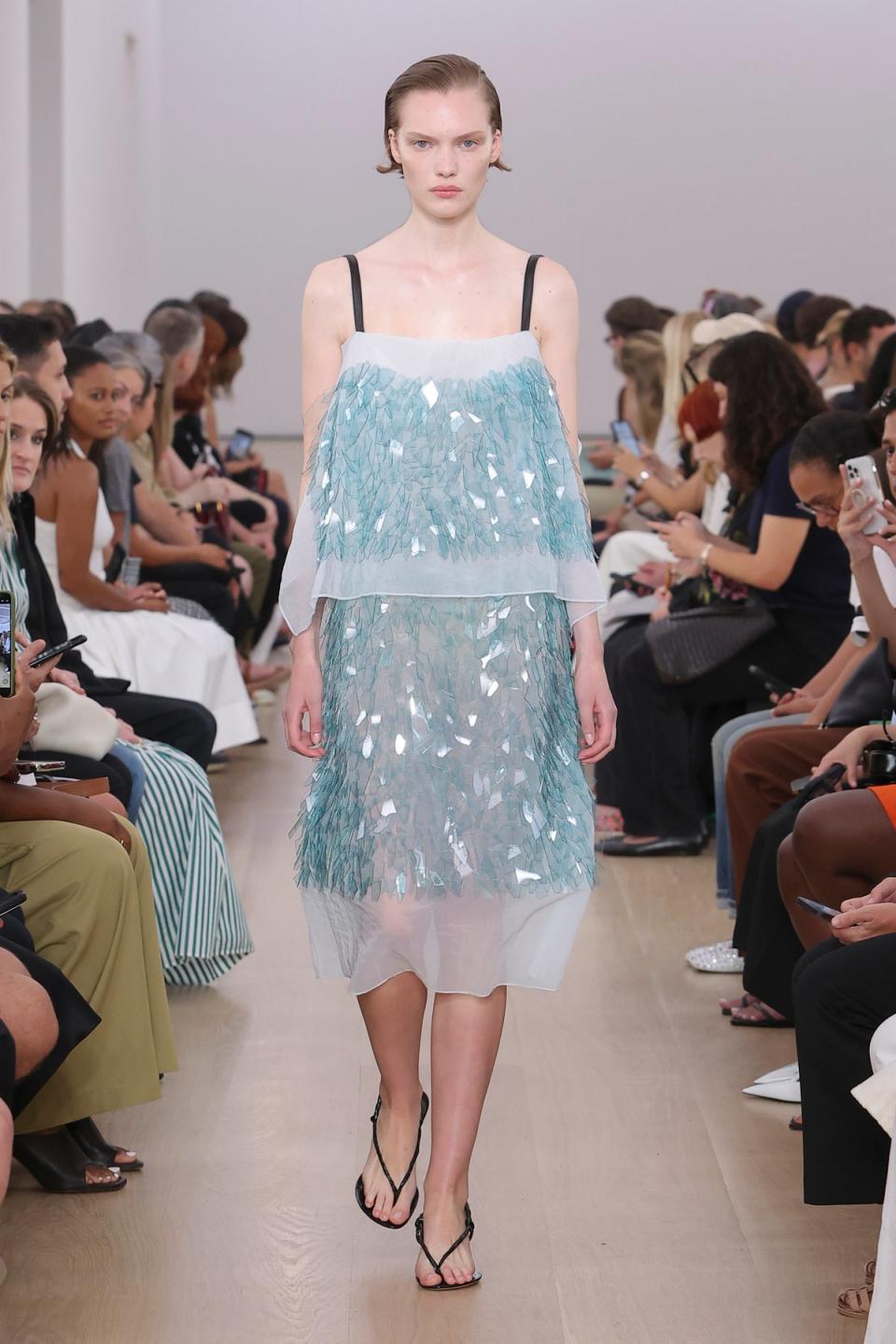 Shattered-glass embellishment featured at Proenza Schouler SS24 (IMAXTREE)