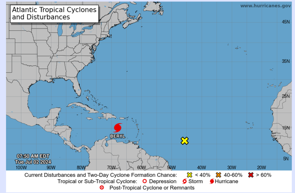 Hurricane Beryl moves across the Caribbean, bringing with it dangerous and life-threatening weather (National Hurricane Center)